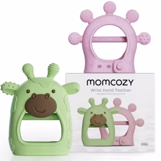 Momcozy Silicone Baby Diver and Giraffe Teething Mitten Toys