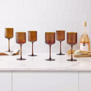 Member's Mark Ribbed Wine Glasses (6 Pack)
