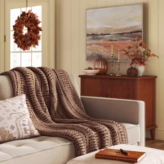 Threshold Chunky Chenille Rib Knit Throw