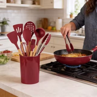 Mainstays Bamboo and Silicone Kitchen Utensil Set (14 Piece)