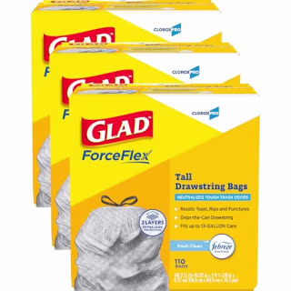 CloroxPro Glad ForceFlex Tall Drawstring Kitchen Trash Bags