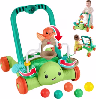 Fisher-Price Moves with You Turtle Walker Baby Push Toy
