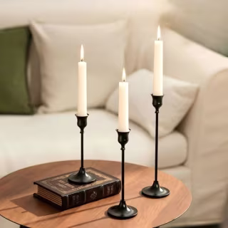 Nuptio Black Candle Holder for Halloween