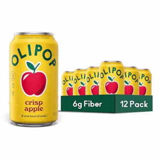 Olipop Fiber Prebiotic Soda in Crisp Apple