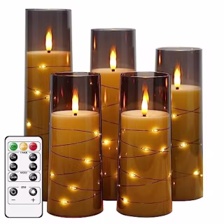 Kakoya Flameless LED Candles with Timer (Set of 5)