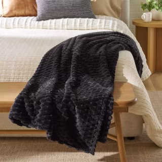 Better Homes & Gardens Textured Velvet Plush Soft Fleece Throw Blanket