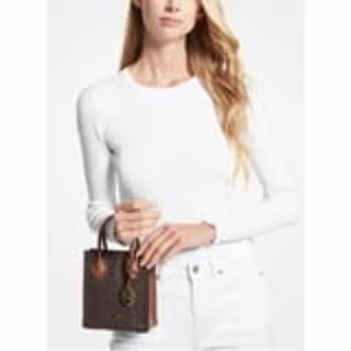 Michael Kors Mercer Extra-Small Logo and Leather Crossbody Bag