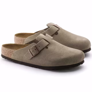 Birkenstock Boston Soft Footbed Suede Leather Clogs