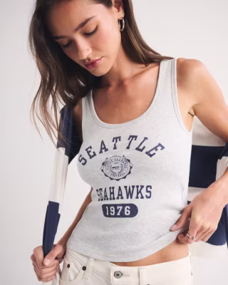 Abercrombie & Fitch x NFL Bra-Free Rib Scoop Neck Tank