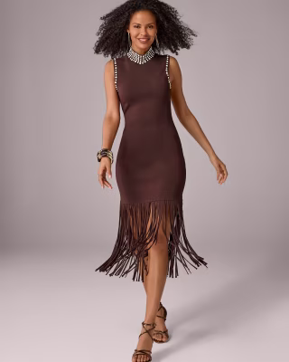 Boston Proper Pearl Embellished Fringe