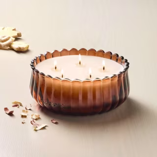 Hearth & Hand with Magnolia 5-Wick XL Scalloped Glass Harvest Chestnut Jar Candle