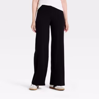 Universal Thread Mid-Rise Ribbed Straight Full Leg Pull-On Pants