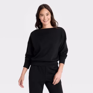 All in Motion Airy Sleek Boatneck Sweatshirt