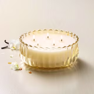 Hearth & Hand with Magnolia 5-Wick XL Scalloped Glass Harvest Chestnut Jar Candle