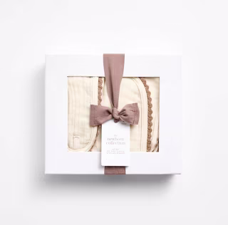 Crate & Barrel Kids Supersoft Undyed Organic Cotton Gauze Serenade Gift Set