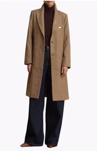 Lauren Ralph Lauren Wool Blend Tweed Coat