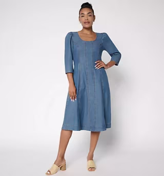 Mally Roncal FeatherFlex Regular Denim Vivienne Midi Dress