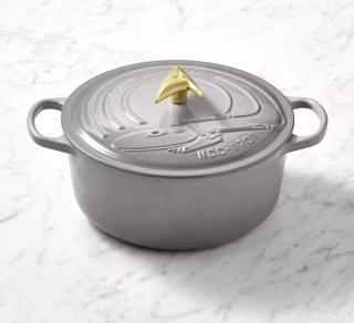 Le Creuset x Star Trek Enterprise Cast Iron Dutch Oven with Starfleet Delta Knob