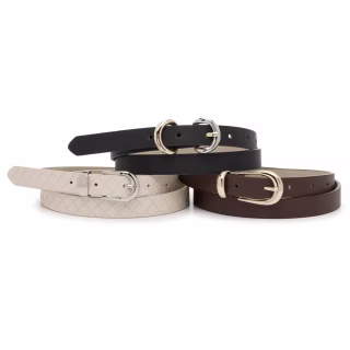 Steve Madden 3-For-1 Neutral Women's Belts (3 Pack)