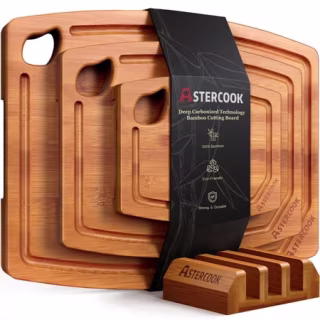 Astercook 4-Piece Bamboo Cutting Board Set