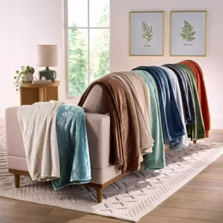 Better Homes & Gardens Textured Velvet Plush Soft Fleece Throw Blanket