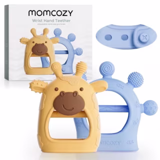 Momcozy Silicone Baby Diver and Giraffe Teething Mitten Toys