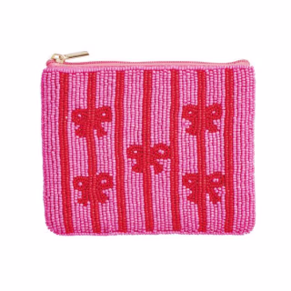 Mud Pie Bows Valentine's Beaded Pouch