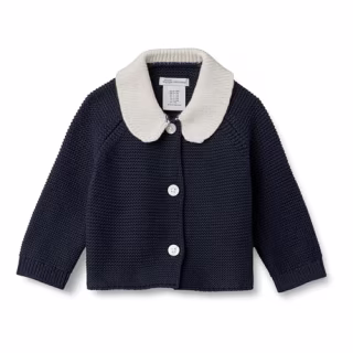 Amazon Essentials x Sofia Grainge Unisex Babies' Peter Pan Collar Sweater Jacket