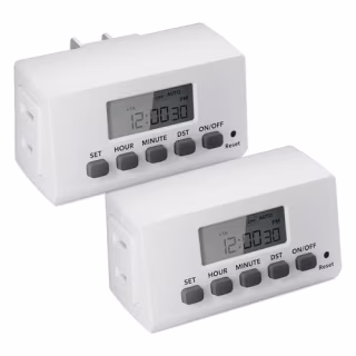 BN-LINK Indoor 24H Programmable Digital Timer Outlet (2-Pack)