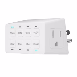 Enerlites 8-Hour Countdown Timer for Electrical Outlets
