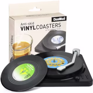 DuoMuo Anti-Skid Vinyl Drink Coasters
