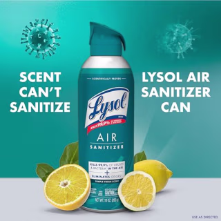 Lysol Air Sanitizer Spray, Air Freshener Alternative, Simple Fresh 6-Pk