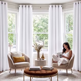 Nicetown White 100% Blackout Curtains