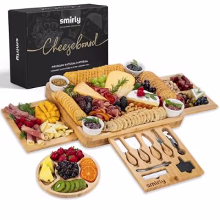 Smirly Charcuterie Boards Set, Large Cheese Board Set