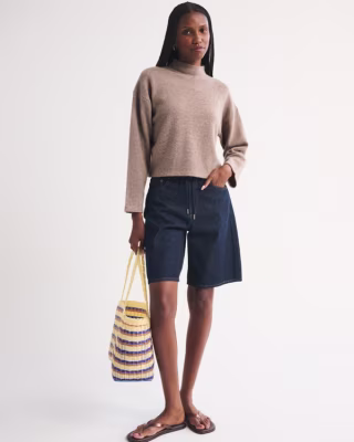 Abercrombie & Fitch 100% Merino Wool Mock Neck Sweater