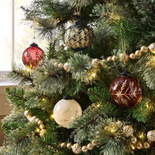 Threshold designed with Studio McGee Etched Motif Tree Ornaments (Set of 4)