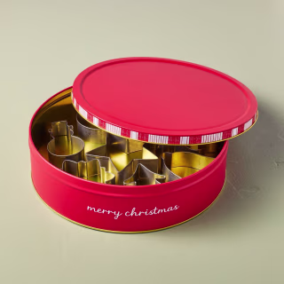 Hearth & Hand with Magnolia Cookie Cutter Kit Merry Christmas Tin