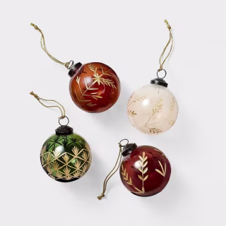 Threshold designed with Studio McGee Etched Motif Tree Ornaments (Set of 4)