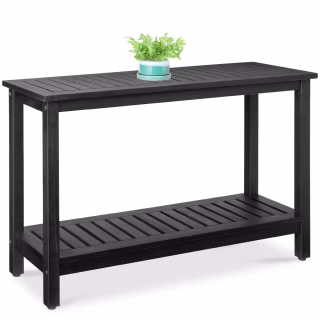 Best Choice Products 48in 2-Shelf Indoor Outdoor Wooden Console Table