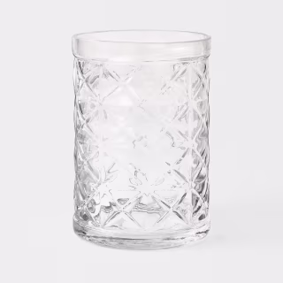 Threshold designed with Studio McGee Etched Glass Hurricane Holder 