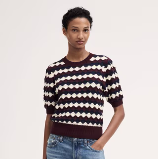 Madewell Puff-Sleeve Crew Neck Sweater