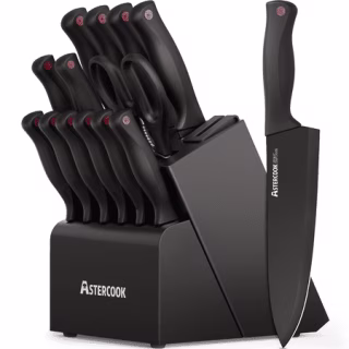 Astercook 15-Piece Kitchen Knife Set