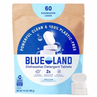 Blueland 100% Plastic-Free Dishwasher Detergent Tablets, 60 Count