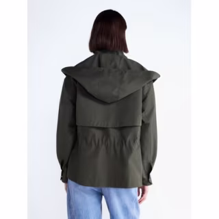 Free Assembly Cinched Utility Jacket with Hood
