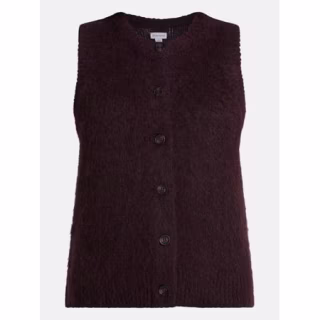 Scenario Button Front Textured Sweater Vest