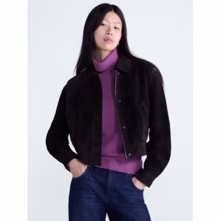 Scoop Cropped Suede Jacket