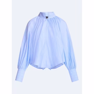 Scoop Flowy Volume Cotton Blouse