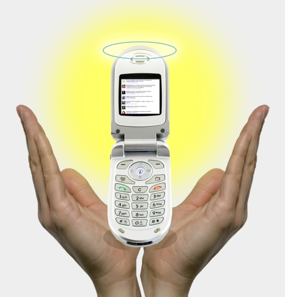 Hands texting in church