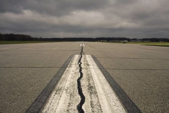 The first "shovel in the ground" project in Elkhart, Ind., involves resurfacing the main runway at the municipal airport with $4.2 million in federal stimulus money; proponents say it will help boost business in the area.