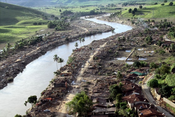 Image: Area after the overflowing of the Mandau river, in Uniao dos Palmares, Alagoas State, northeastern Brazil